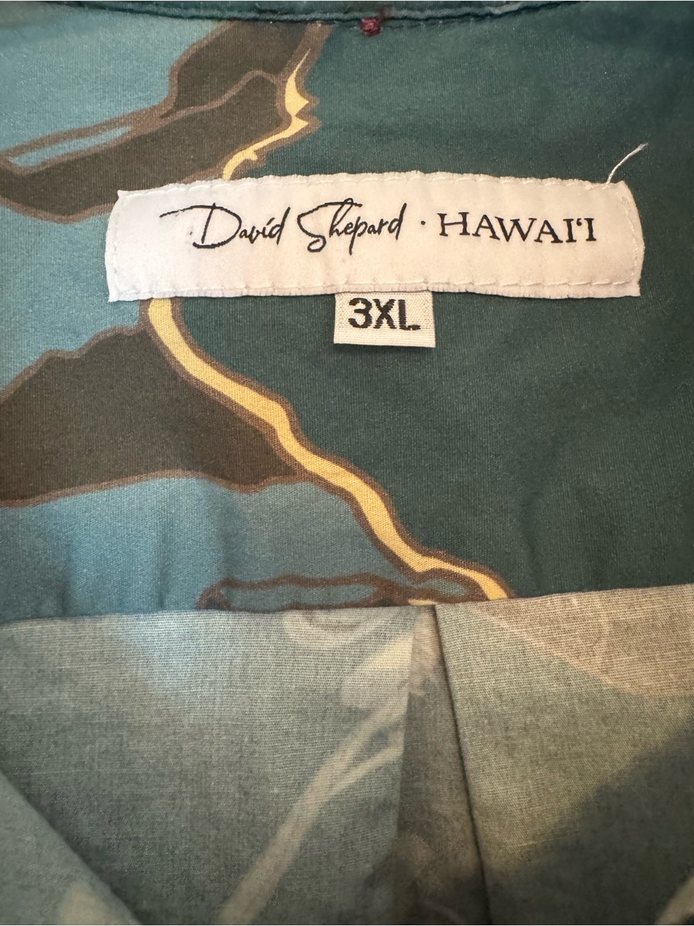 David Shepard Hawai’i Blue Tailored Aloha Shirt Size 3X 3XL HAWAIIAN Button - Picture 2 of 8